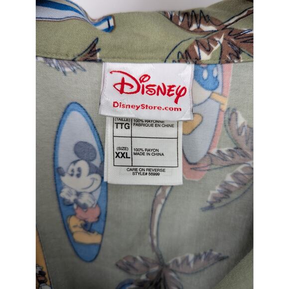 Disney Hawaiian Casual Button Down Shirt with Mid-Mod Tropical Pattern Men's XXL - Picture 4 of 6